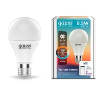 Светодиодная умная лампа Gauss A60 Smart Light ССТ DIM E27 A60 10 Вт 2700-6500K, 1080112