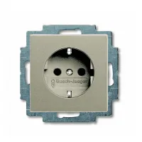 Розетка ABB BASIC55, скрытый монтаж, с заземлением, шампань, 2CKA002011A6140