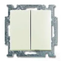 Переключатель 2-клавишный ABB BASIC55, скрытый монтаж, chalet-white, 2CKA001012A2191