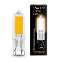 Лампа светодиодная LED капсула Gauss G9 AC220-240В 3.5Вт 3000К, 107809103