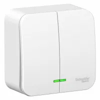 Выключатель 2-клавишный Schneider Electric BLANCA, открытый монтаж, белый, BLNVA065021