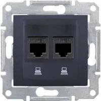 Розетка компьютерная RJ45 Cat.5 Schneider Electric SEDNA, графит, SDN4400170