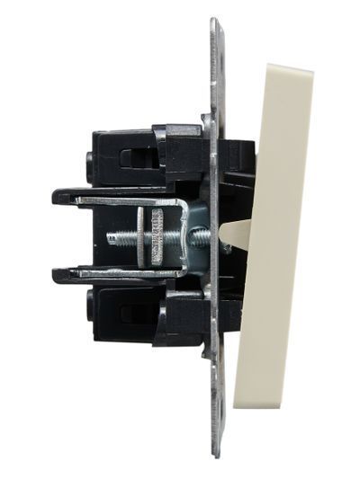 BRITE Выключатель 1-клавишный проходной 10А ВС10-1-6-БрКр бежевый IEK