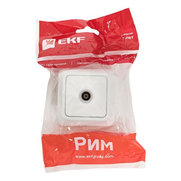Розетка TV 1-мест. 75Ом 5-862МГц бел. Рим EKF PROxima