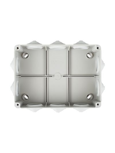 Коробка распаячная КМ41243 для открытой проводки безгалогенная (HF) 190х140х70мм IP44 10 гермовводов серая IEK