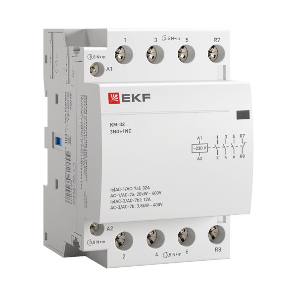 Контактор модульный КМ 32А 3NO+1NC 230В АС (3 мод.) PROXIMA EKF