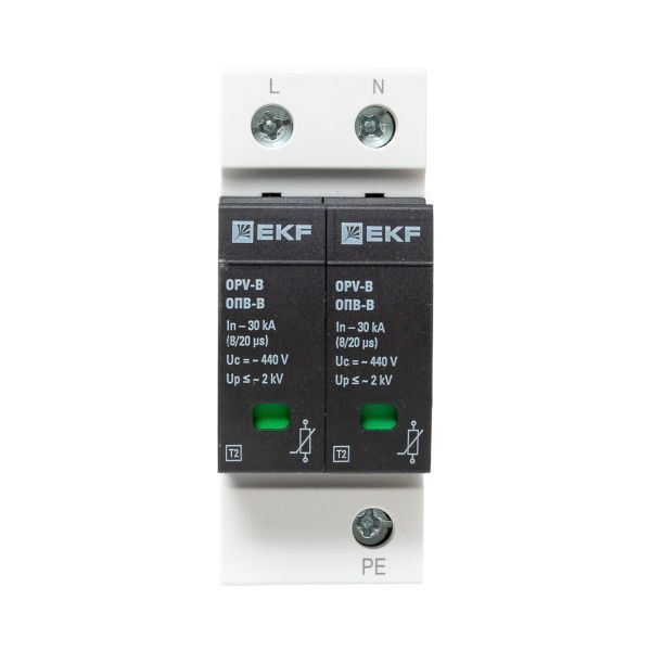 Ограничитель импульсных напряжений ОПВ-B/2P In 30кА 440В с сигн. EKF PROxima