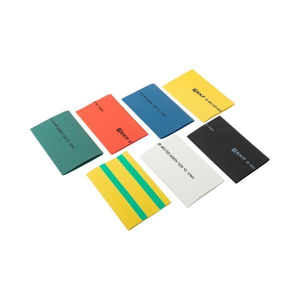 Термоусаживаемая трубка ТУТ нг 40/20 набор:7 цветов по 3шт. 100мм. EKF PROxima