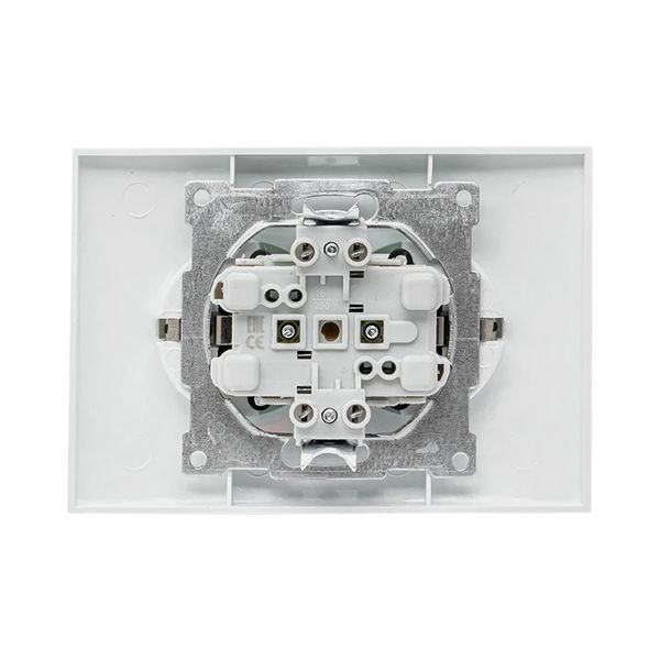 Валенсия розетка 2-местная с/з 16А белая с защ. штор. EKF PROxima