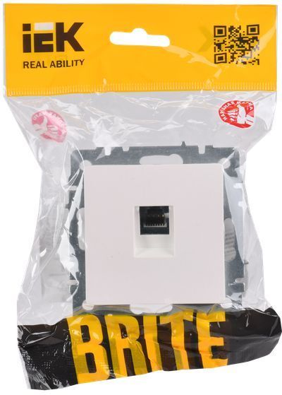 BRITE Розетка компьютерная RJ45 кат.5E РК10-БрЖ жемчуг IEK