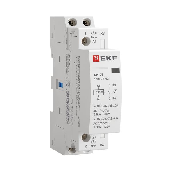 EKF  Контактор мод.  25А NО+NC КМ (1 мод.)