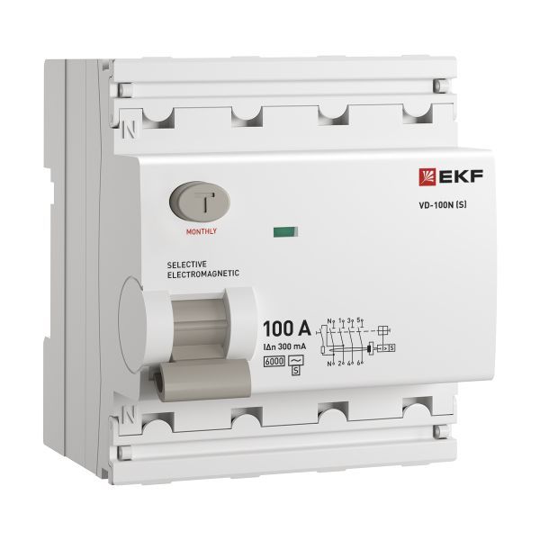 Выключатель дифференциального тока 4п 100А 300мА тип AC 6кА ВД-100N (S) электромех. PROxima EKF E104