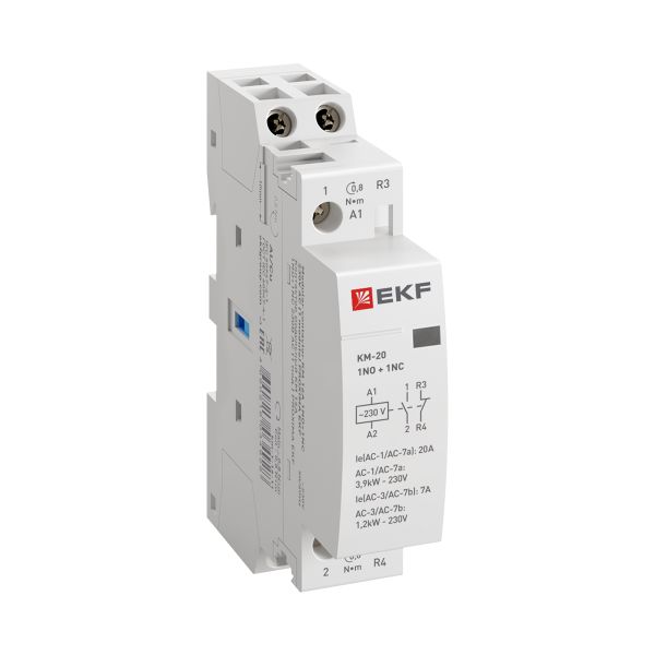 Контактор модульный КМ 20А 1NO+1NC 230В АС (1 мод.) PROXIMA EKF