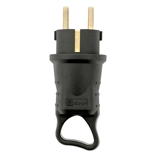 Вилка угловая каучуковая с кольцом 230В 2P+PE 16A IP44 EKF Марс
