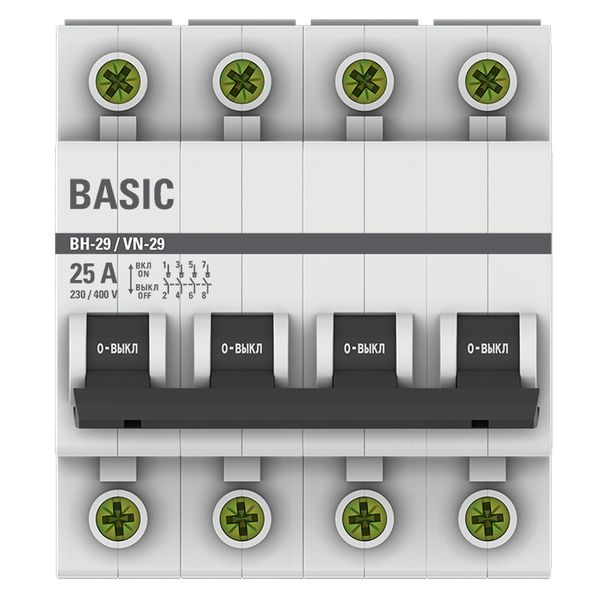 Выключатель нагрузки 4P 25А ВН-29 Basic