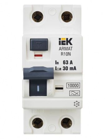 ARMAT Выключатель дифференциального тока R10N 2P 63А 30мА тип A IEK