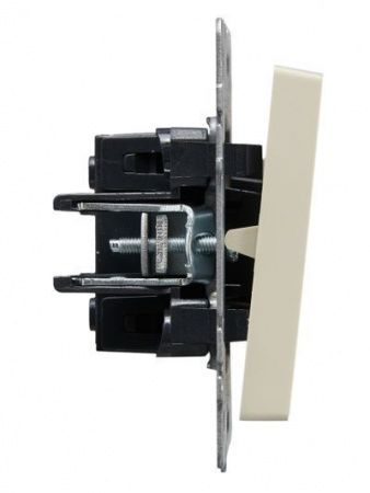 BRITE Выключатель 1-клавишный проходной 10А ВС10-1-6-БрКр бежевый IEK