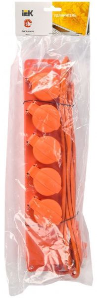 Удлинитель У05В 5 места с защитными крышками IP44 с заземлением 3х1мм2 16А/250В 5м IEK