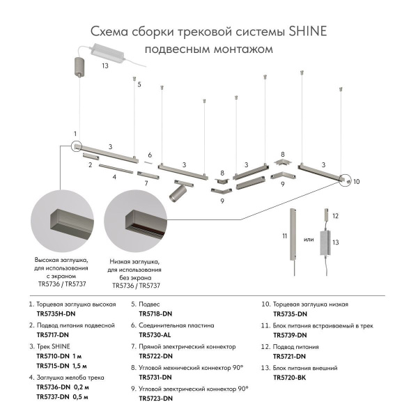 Шинопровод Denkirs Shine Base TR5716-DN