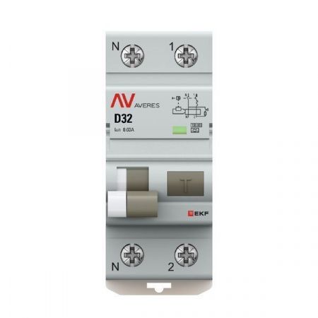 Выключатель автоматический дифференциального тока 2п (1P+N) D 32А 30мА тип A 10кА DVA-10 AVERES EKF