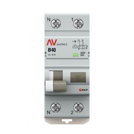 Выключатель автоматический дифференциального тока 2п (1P+N) B 40А 100мА тип A 10кА DVA-10 AVERES EKF