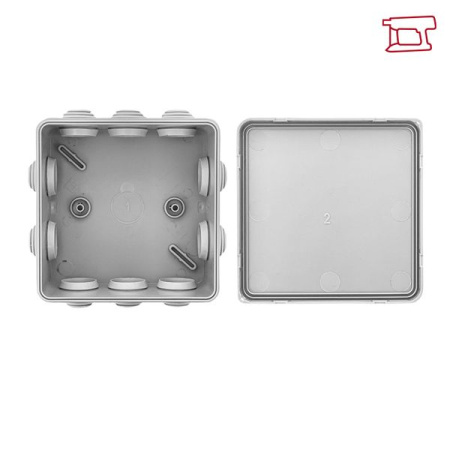 Коробка расп. ОП 105х105х50 IP54 8 входов серый с крышкой КМР-030-014  АБС EKF plc-kmr-030-014