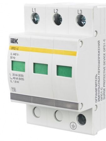 KARAT Ограничитель импульсного перенапряжения ОПС1-C 3P In=20кА Un=400В Im=40кА IEK