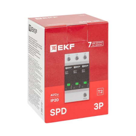 Огран. имп. перенапр.  3П  400B  30кА  EKF  ОПВ-B