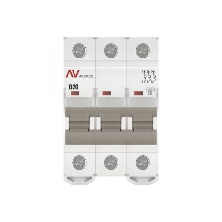 Выкл. автомат.  3П  20A  хар-ка  В  6кА  AV-6  EKF  AVERES  EKF