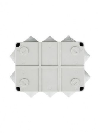 Коробка распаячная КМ41241 для открытой проводки безгалогенная (HF) 150х110х70мм IP44 10 гермовводов серая IEK