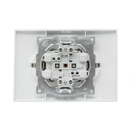 Валенсия розетка 2-местная с/з 16А белая с защ. штор. EKF PROxima