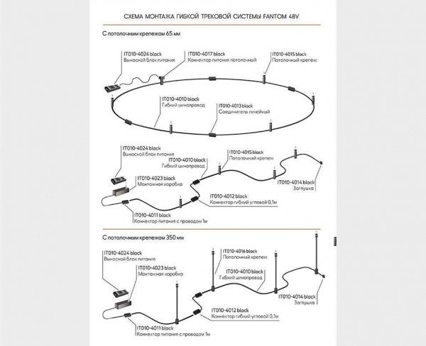 Шинопровод гибкий Italline Fantom IT010-4010 black
