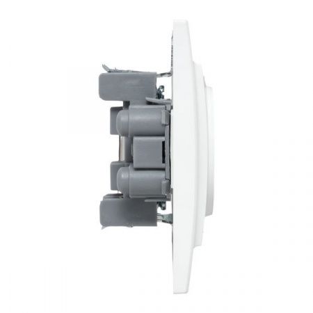 Минск Розетка 2-местная СП без заземления 10А белая с защ. штор. EKF Basic