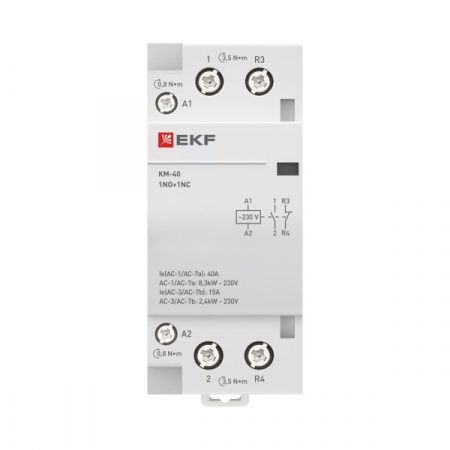 Контактор модульный КМ 40А 1NO+1NC 230В АС (2 мод.) PROXIMA EKF