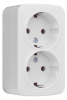 Минск Розетка 2-местная ОП 16А с заземлением белая EKF Basic