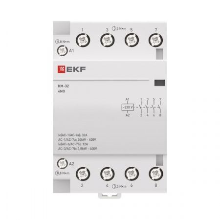 Контактор модульный КМ 32А 4NO 230В АС (3 мод.) PROXIMA EKF