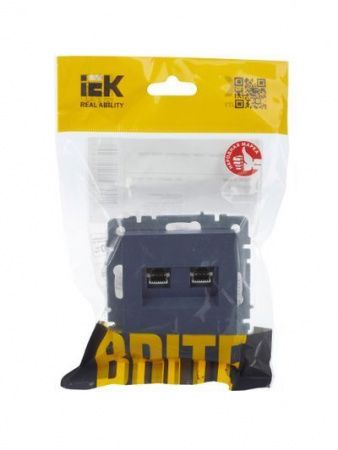 BRITE Розетка двойная RJ11+RJ45 кат.5E РК/Т12-БрМ маренго IEK