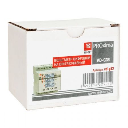 VD-G33 Вольтметр цифровой на DIN трехфазный EKF PROxima (без поверки
