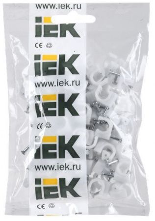 Скоба 8мм круглая пластиковая (100шт) IEK