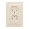 Розетка 2-мест. СП б/з 10А бежевый с защ. штор. Минск EKF
