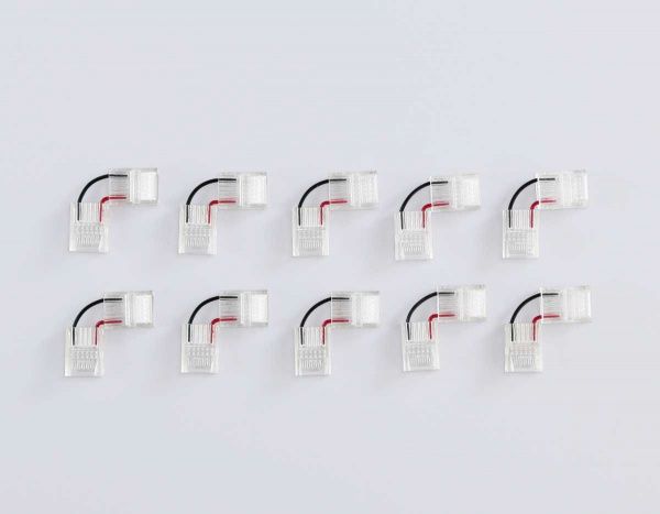 Соединитель угловой AMBRELLA LIGHT ILLUMINATION COB 12/24V для лент 12mm (2 конт.) (10шт. в комплекте) GS6871